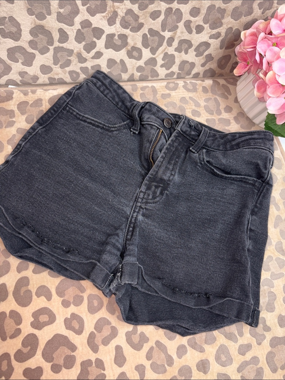 Old Navy Black Washed Denim Shorts